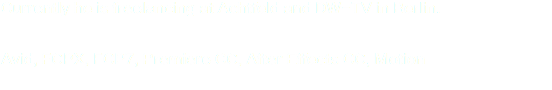 Currently he is freelancing at Achtfeld and DW-TV in Berlin. Avid, FCPX, FCP7, Premiere CC, After Effects CC, Motion